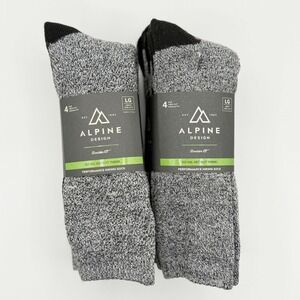 ALPINE DESIGNS - 8 Pairs - Perf Hiking Sock 4 Pack Size L (9-12)‎